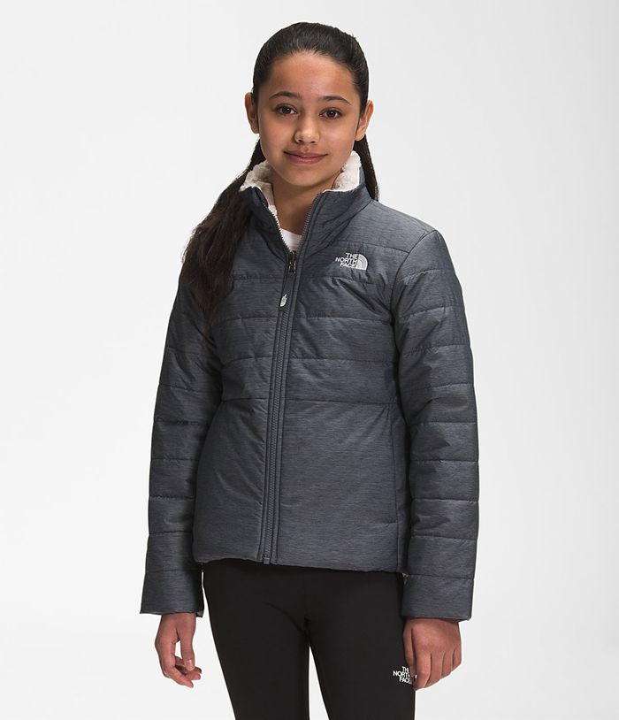 Chaqueta The North Face Niña Reversible Mossbud Swirl - Colombia VNZMAO851 - Gris Oscuro